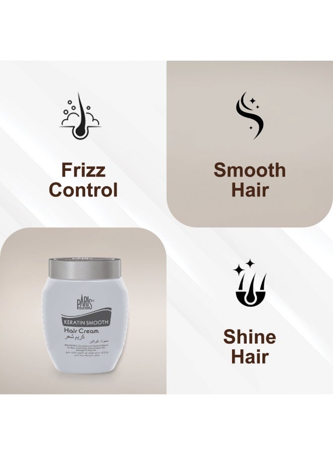 Paris Collection Keratin Smooth Hair Cream Unisex 475ML - Image 2